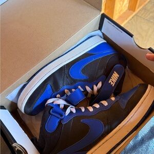 Nike Black and Blue Mid-Top Sneakers